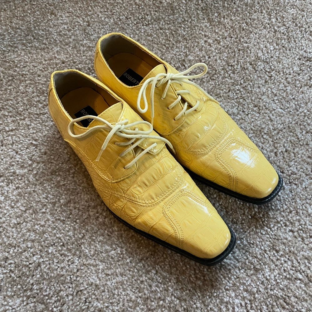 Roberto Chillini Yellow Alligator style shoes